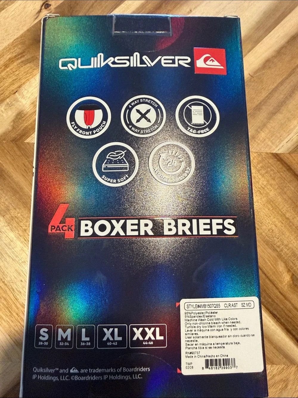 Quiksilver Men's Aqua Boxer Briefs 4-Pack